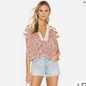 Leilani Cropped Crochet Lace Top